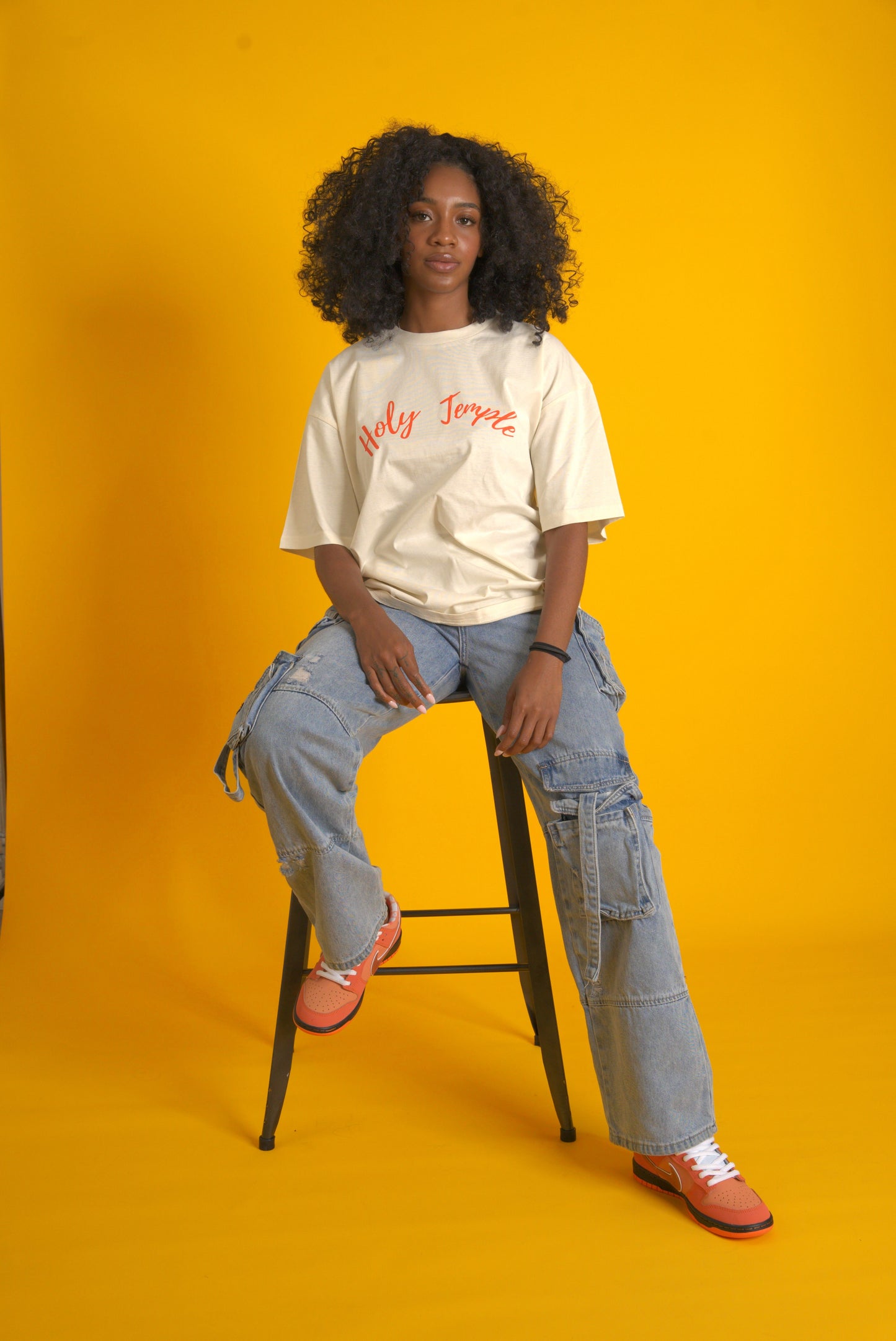 Holy Temple Tee (Cream/Orange)