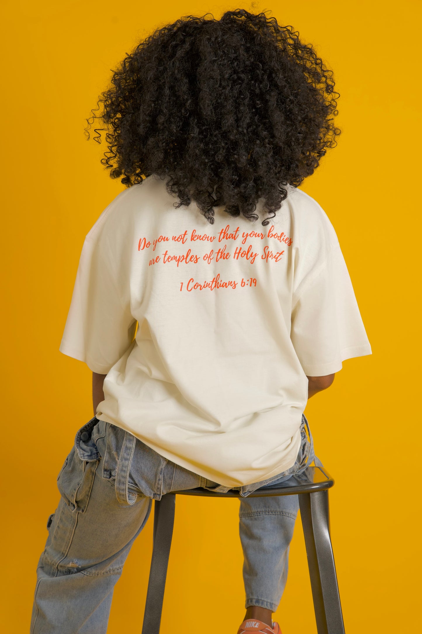 Holy Temple Tee (Cream/Orange)