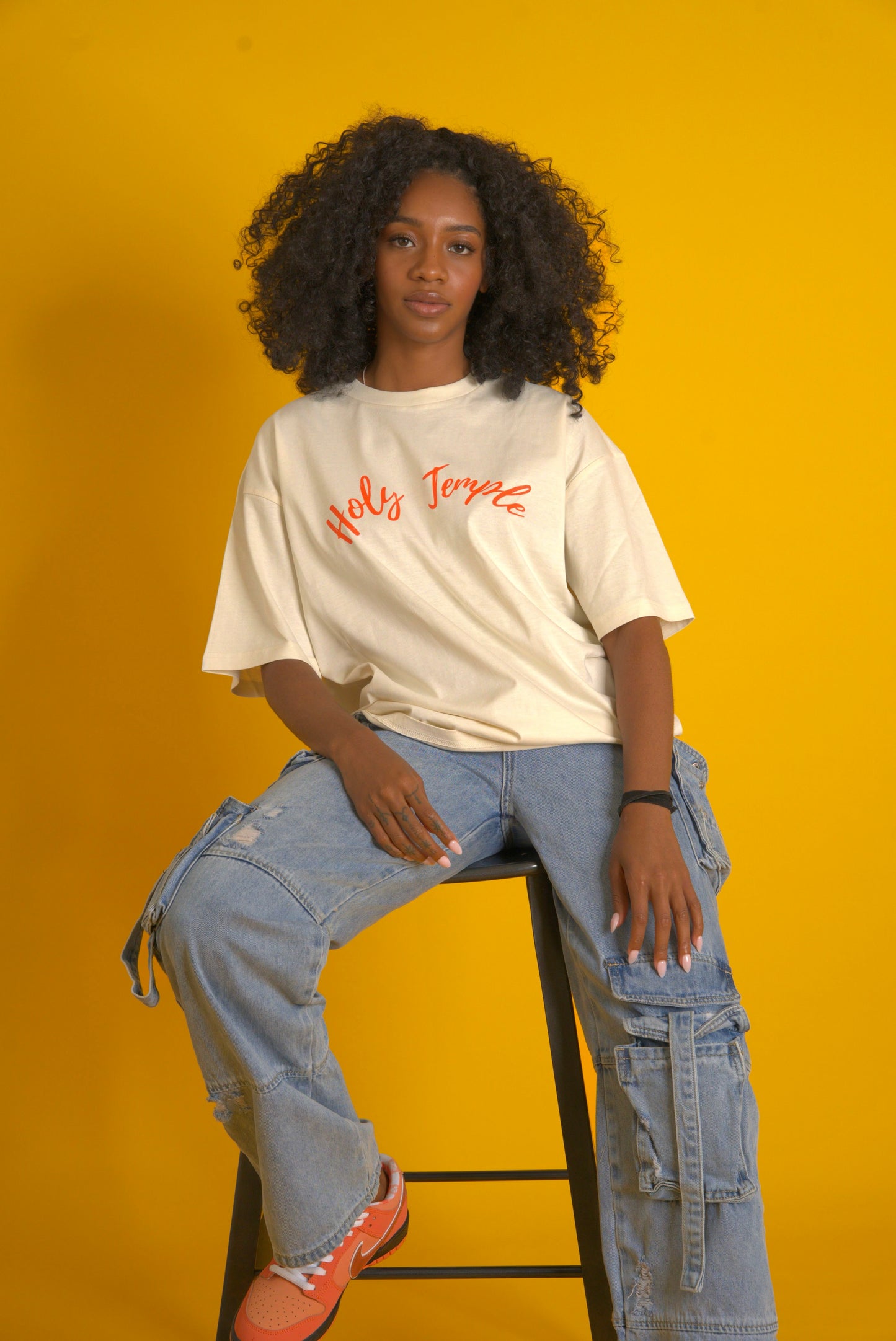 Holy Temple Tee (Cream/Orange)