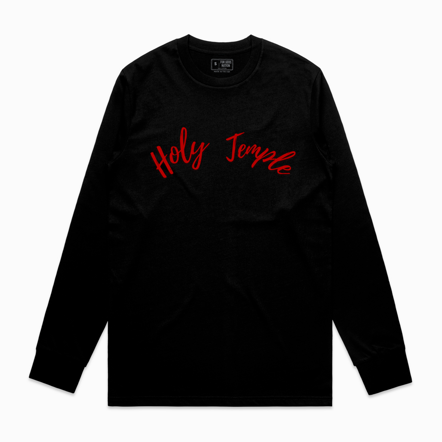 Holy Temple Long Sleeve Tee (Blk/Red)