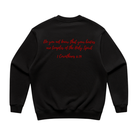 Holy Temple Crewneck Sweater (Blk/Red)