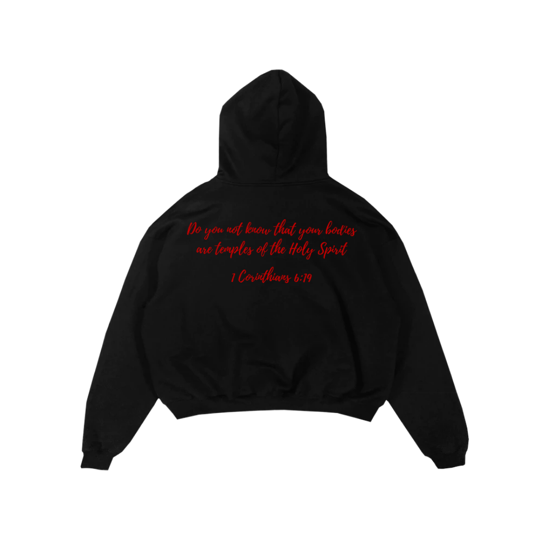 Holy Temple Hoodie (Blk/Red)