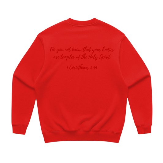Holy Temple Crewneck Sweater (Red/Red)