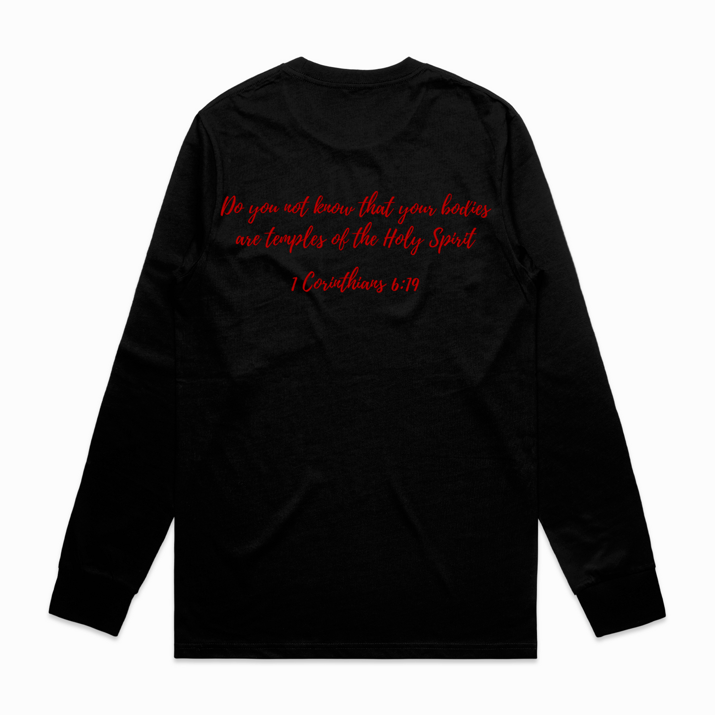 Holy Temple Long Sleeve Tee (Blk/Red)