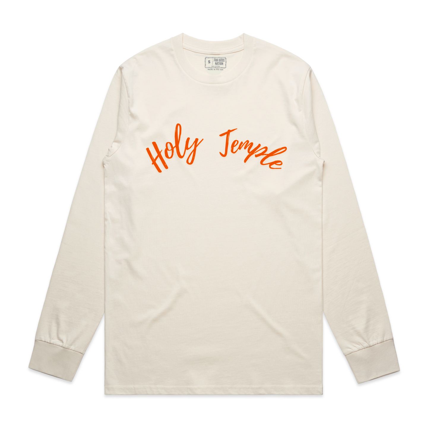 Holy Temple Long Sleeve Tee (Crm/Org)
